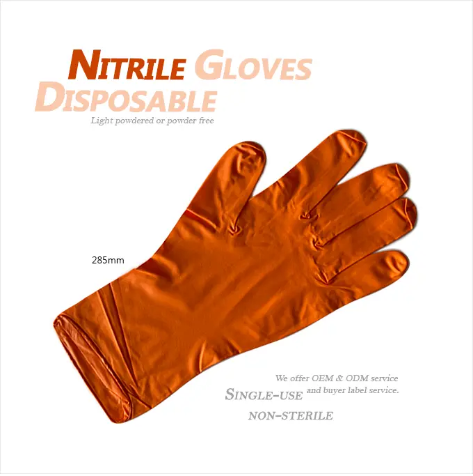 Orange Nitrile Glove